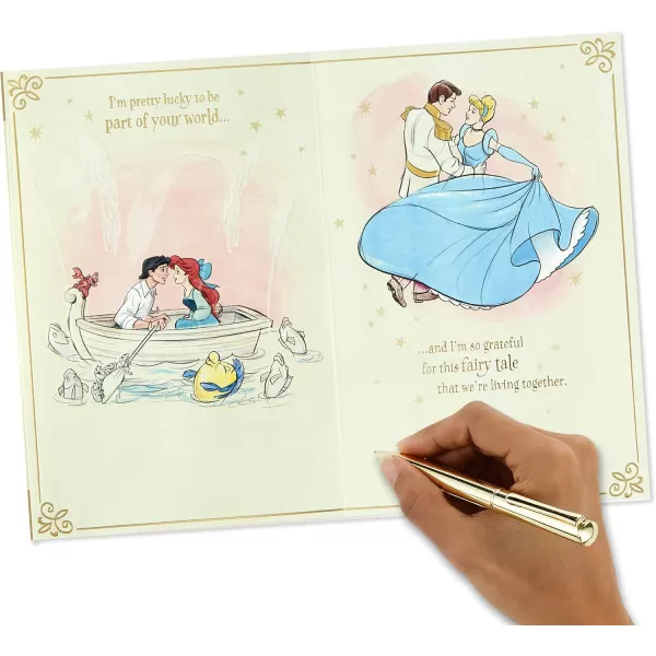 Hallmark Anniversary Card Love Card Romantic Birthday Card for Women Youre the OneDisney  Our Fairy Tale