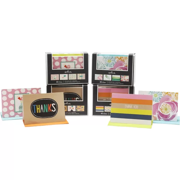 Hallmark Boxed Thank You and Blank Cards Assortment Four Assorted Designs 40 Note Cards and Envelopes 5WDN2066