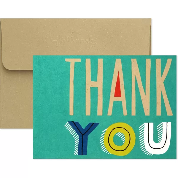 Hallmark Boxed Thank You and Blank Cards Assortment Four Assorted Designs 40 Note Cards and Envelopes 5WDN2066