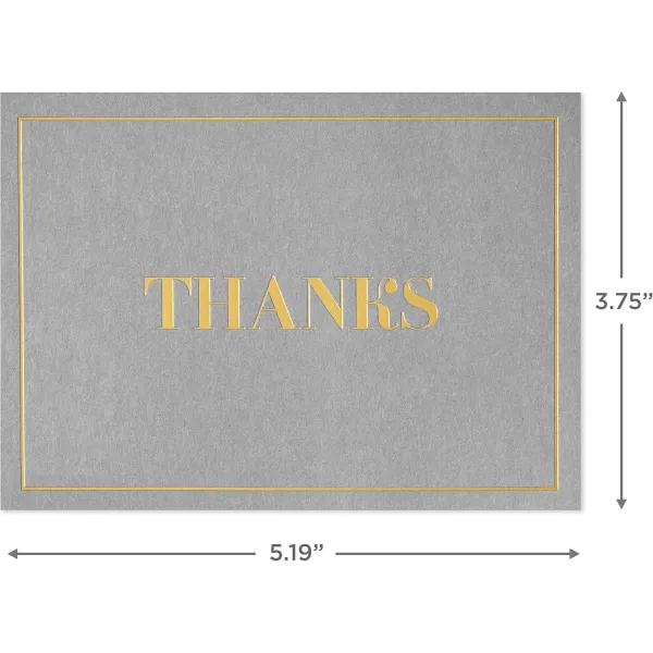 Hallmark Bulk Thank You Cards 100 Blank Notes with Envelopes for Weddings Graduation Small Business Gold and Gray