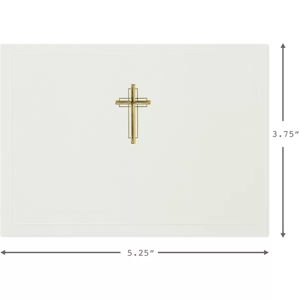 Hallmark Religious Blank Cards Gold Cross 20 Cards with Envelopes