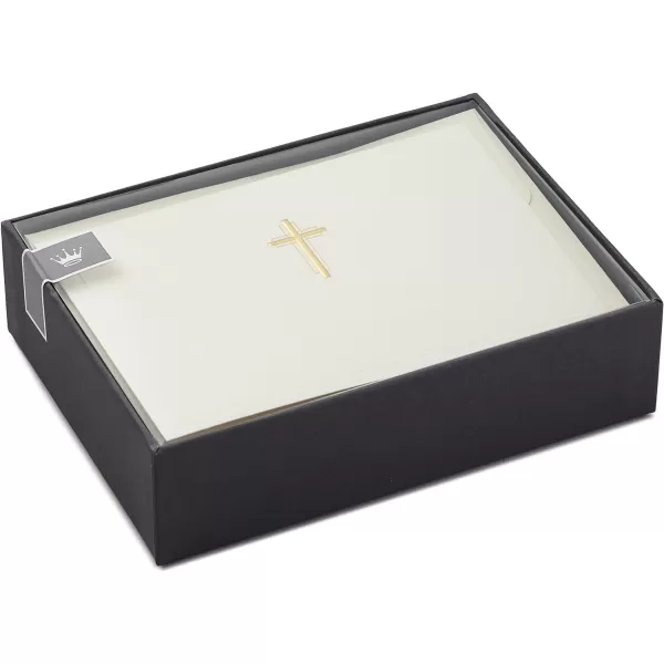 Hallmark Religious Blank Cards Gold Cross 20 Cards with Envelopes