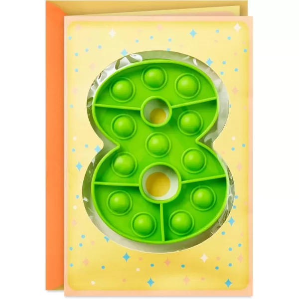 Hallmark 8th Birthday Card for Kids with Detachable Pop It Toy