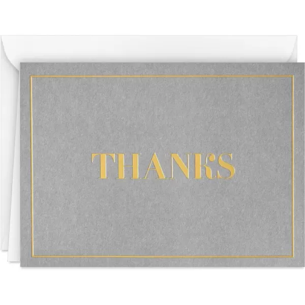 Hallmark Bulk Thank You Cards 100 Blank Notes with Envelopes for Weddings Graduation Small Business Gold and Gray