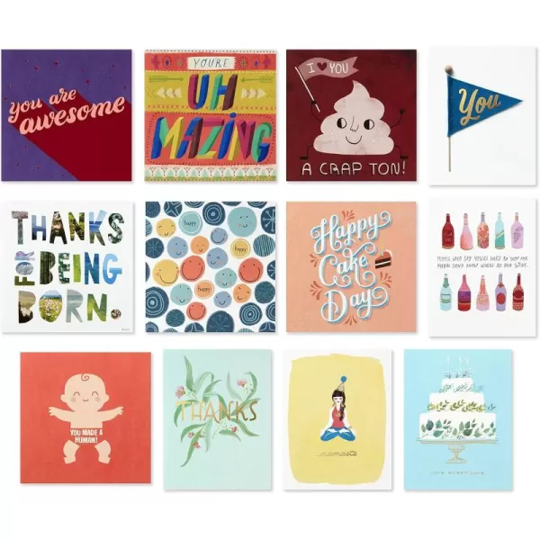 Hallmark Good Mail All Occasion Boxed Greeting Cards Assortment Pack of 12Birthday Cards Baby Shower Cards Wedding Cards Friendship Cards Thank You Cards 5EDX3026All Occasion Assortment