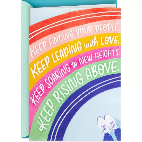 Hallmark Graduation Card Encouragement Card Friendship Card Thinking of You Card Keep Rising AboveRainbow