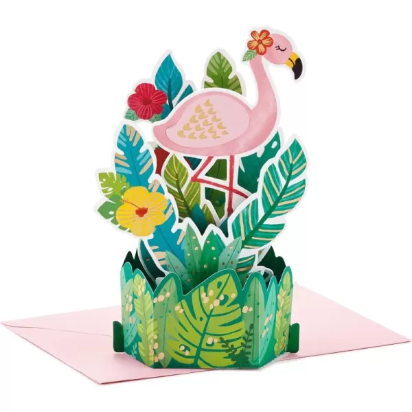 Hallmark Paper Wonder Pop Up Card Potted Spider Plant for Mothers Day Nures Day Admin Professional Day Any OccasionFlamingo