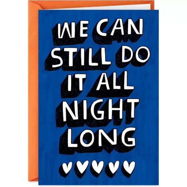 Hallmark Shoebox Funny Anniversary Card All Night Long for Birthday Love Just Because and MoreAll Night Long