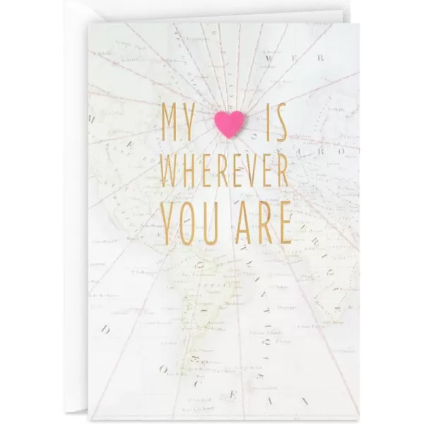 Hallmark Signature Love Card My Heart is Wherever You Are for Husband Wife Boyfriend Girlfriend SpouseMy Heart is Wherever You Are