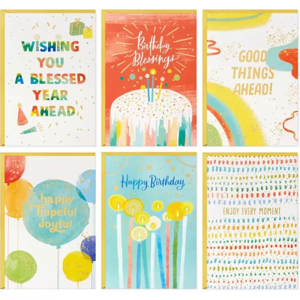 Hallmark Spiritual Birthday Card Assortment 36 Cards with Envelopes 6 Designs Blessed BirthdayBlessed Birthday