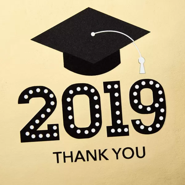 Hallmark 2024 Graduation Thank You Cards 40 Thank You Notes with Envelopes Gold Graduation Cap2019  Gold Cap Thank You Notes