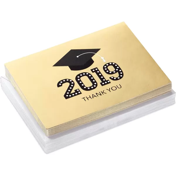 Hallmark 2024 Graduation Thank You Cards 40 Thank You Notes with Envelopes Gold Graduation Cap2019  Gold Cap Thank You Notes