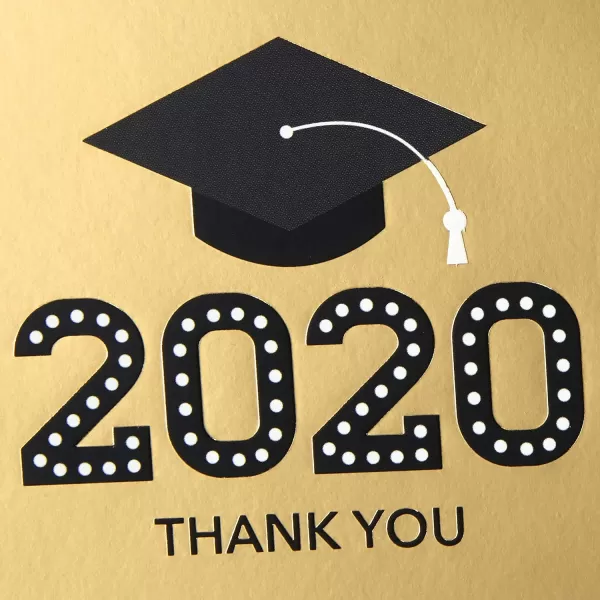 Hallmark 2024 Graduation Thank You Cards 40 Thank You Notes with Envelopes Gold Graduation Cap2020  Gold Cap Thank You Notes