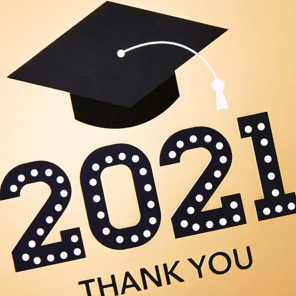 Hallmark 2024 Graduation Thank You Cards 40 Thank You Notes with Envelopes Gold Graduation Cap2021  Gold Cap Thank You Notes