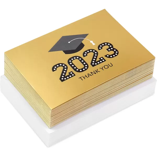 Hallmark 2024 Graduation Thank You Cards 40 Thank You Notes with Envelopes Gold Graduation Cap2023  Gold Foil Thank You Notes