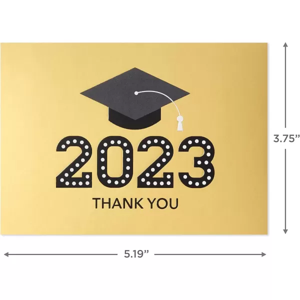 Hallmark 2024 Graduation Thank You Cards 40 Thank You Notes with Envelopes Gold Graduation Cap2023  Gold Foil Thank You Notes