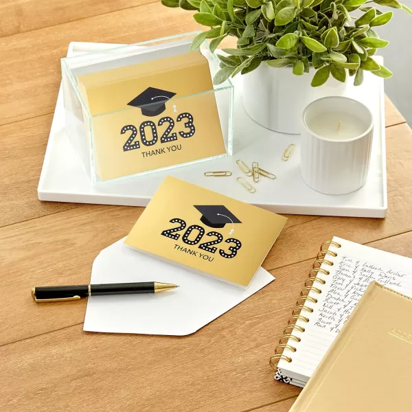 Hallmark 2024 Graduation Thank You Cards 40 Thank You Notes with Envelopes Gold Graduation Cap2023  Gold Foil Thank You Notes