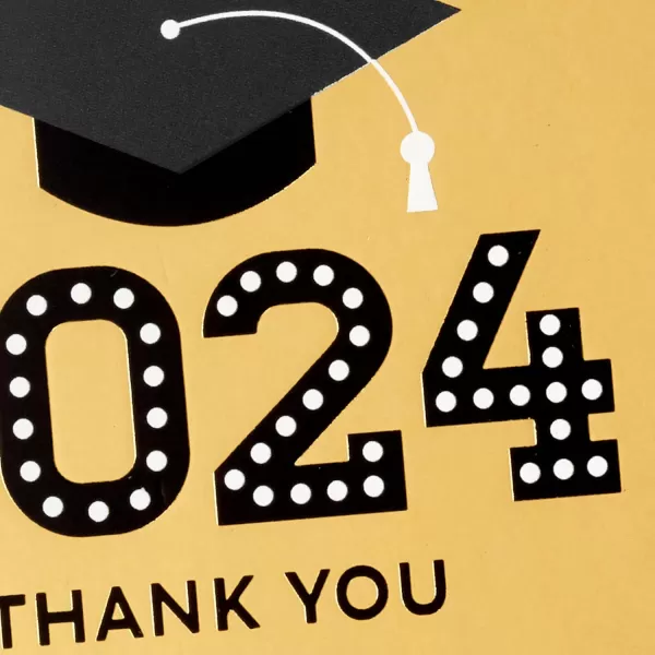 Hallmark 2024 Graduation Thank You Cards 40 Thank You Notes with Envelopes Gold Graduation Cap2024  Gold Foil Thank You Notes