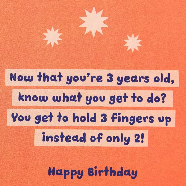 Hallmark 3rd Birthday Card for Kids Fuzzy Number