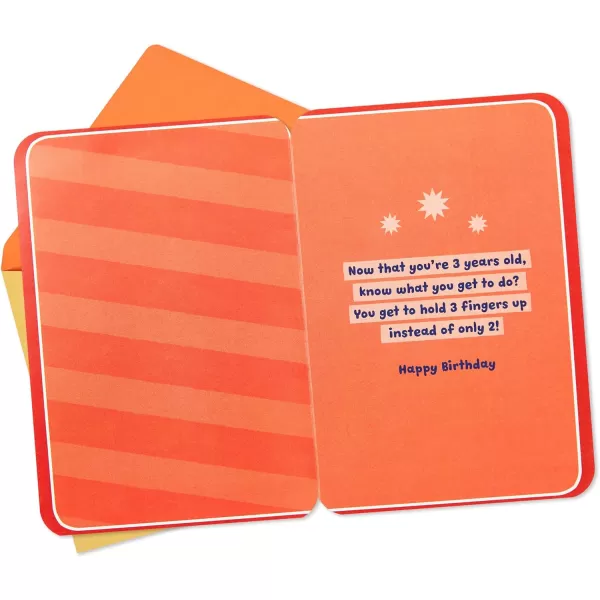 Hallmark 3rd Birthday Card for Kids Fuzzy Number