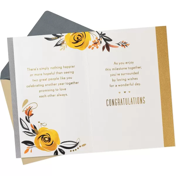 Hallmark Anniversary Greeting Card for a Couple Birds and FlowersLoving Wishes