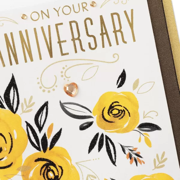 Hallmark Anniversary Greeting Card for a Couple Birds and FlowersLoving Wishes