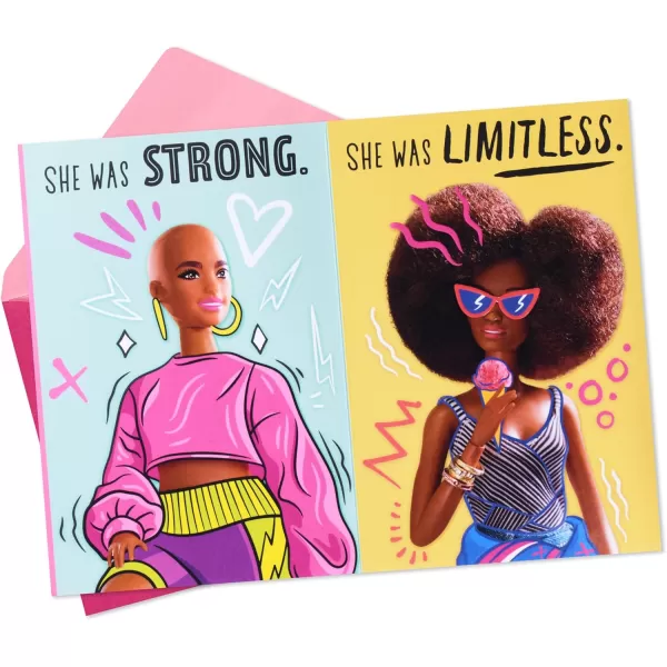 Hallmark Barbie Birthday Card for Girls Strong Limitless Fabulous