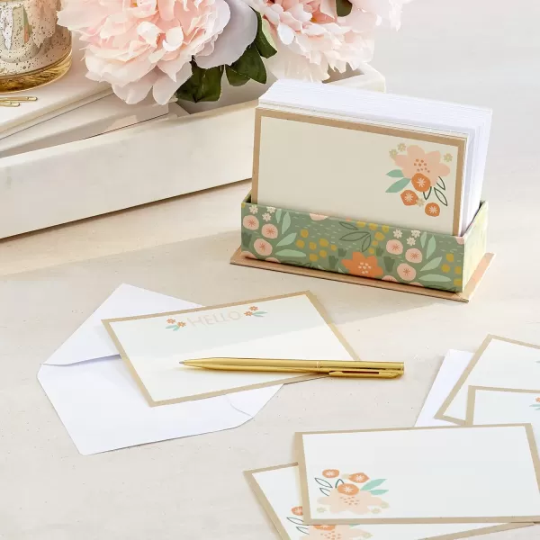 Hallmark Blank Cards Assortment with Organizer Flowers 50 Flat Paneled Note Cards with EnvelopesBlank Cards Assortment with Organizer