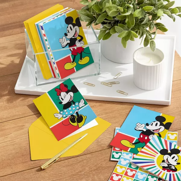 Hallmark Disney All Occasion Cards Assortment 12 Blank Cards with Envelopes Vintage Mickey Mouse and Minnie Mouse