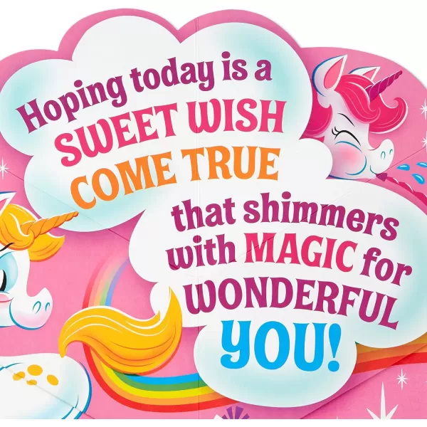 Hallmark Jumbo Pop Up Birthday Card for Kids UnicornsRainbows  Unicorns