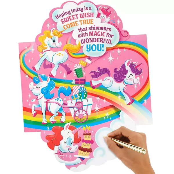 Hallmark Jumbo Pop Up Birthday Card for Kids UnicornsRainbows  Unicorns