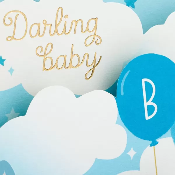 Hallmark Paper Wonder Pop Up Baby Shower Card for Boy Blue Balloons Welcome New Baby Boy CongratulationsBlue Balloons