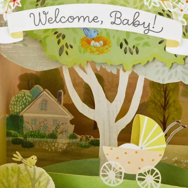 Hallmark Paper Wonder Pop Up Baby Shower Card for New Parents Jungle Animals Welcome New Baby CongratulationsFamily Tree