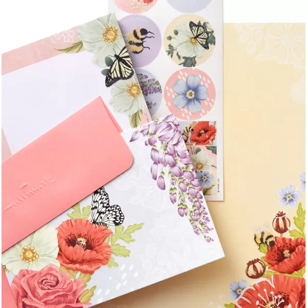 Hallmark Stationery Set with Desk Organizer Light Pink 10 Blank Cards with Envelopes 20 Writing Sheets with Envelopes 75Sheet Notepad 30 StickerSeals