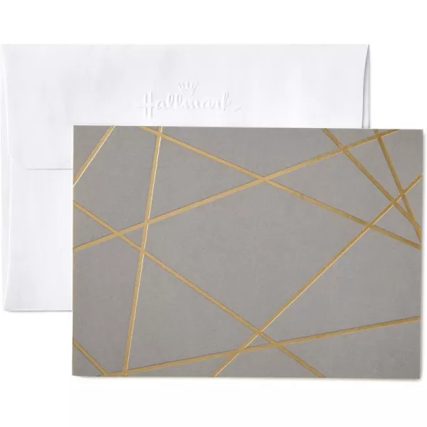 Hallmark Blank Cards Gold Foil Lines 10 Cards with EnvelopesGold Foil Lines