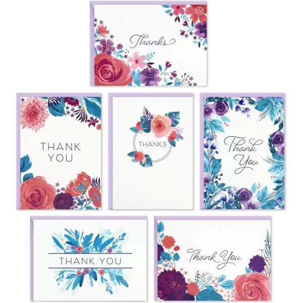 Hallmark Blank Note Cards Flowers and Dots 50 Blank Cards or Thank You Cards with EnvelopesFlowers