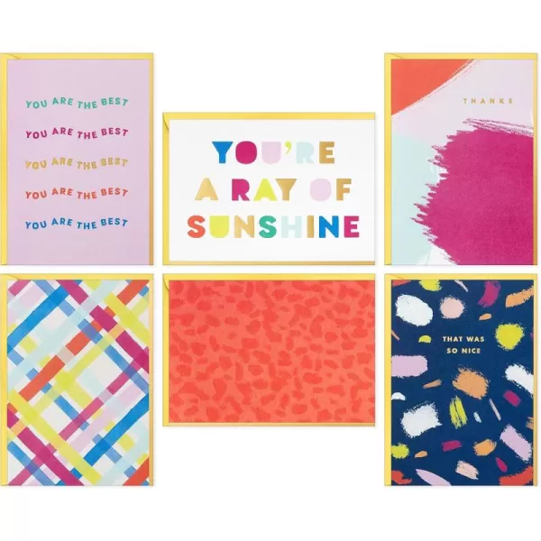 Hallmark Bright and Bold Card Assortment 24 Blank Cards with Envelopes Pink Orange Blue Gold