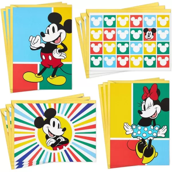 Hallmark Disney All Occasion Cards Assortment 12 Blank Cards with Envelopes Vintage Mickey Mouse and Minnie Mouse