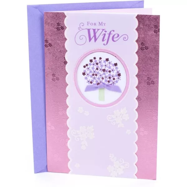 Hallmark Religious 50th Anniversary Card for Wife BlessingPurple Bouquet