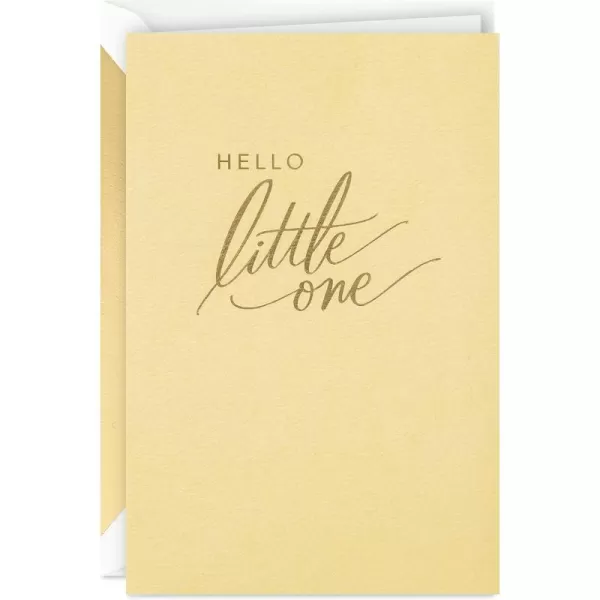 Hallmark Signature Baby Shower Card for New Parents Hello Little One Welcome New Baby Congratulations Gender RevealHello Little One Yellow