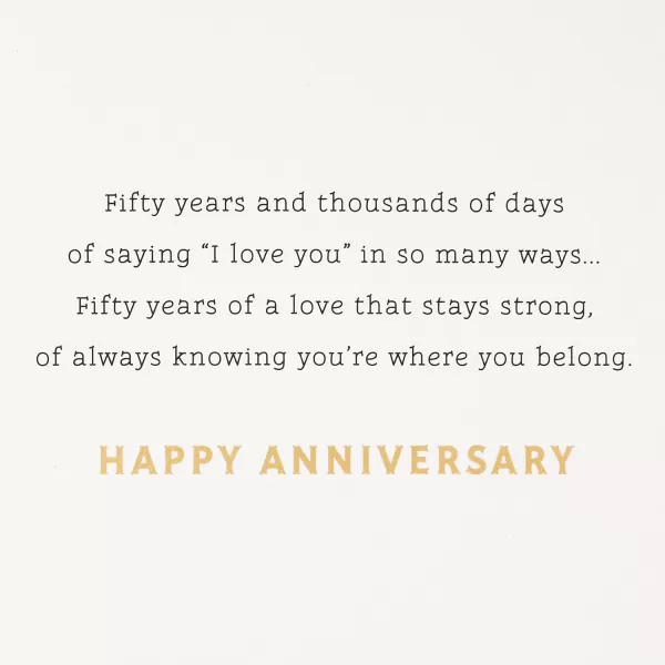 Hallmark 50th Anniversary Card RosesGolden Anniversary