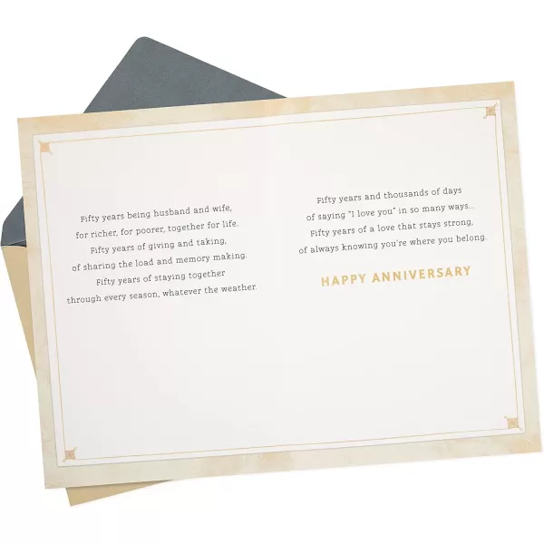 Hallmark 50th Anniversary Card RosesGolden Anniversary