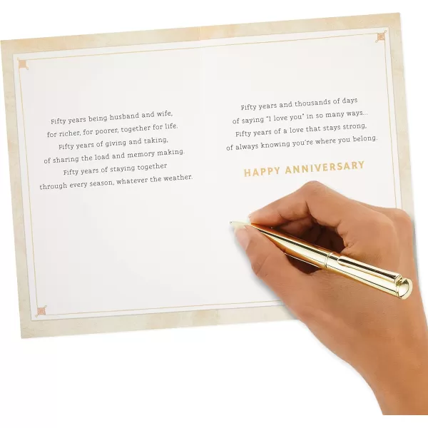 Hallmark 50th Anniversary Card RosesGolden Anniversary