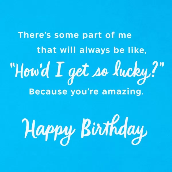 Hallmark Birthday Card for Husband Wife Boyfriend Girlfriend So LuckySo Lucky