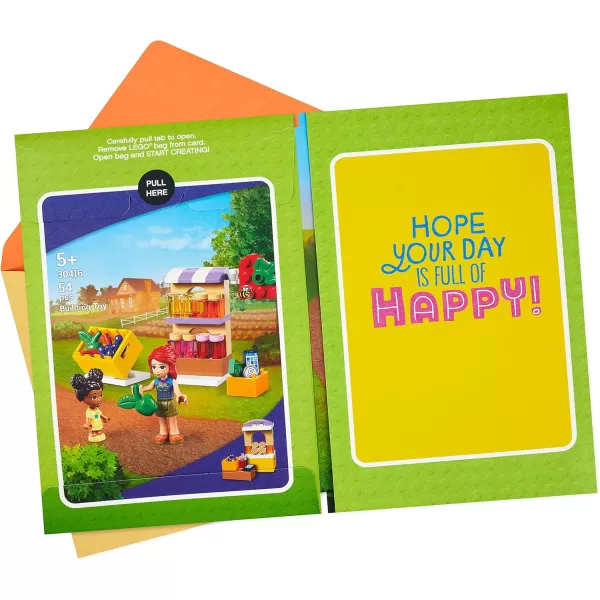 Hallmark Birthday Card for Kids with Legos Friends Market Building Kit Ages 5 and UpFriends Market Building Kit  Ages 5 and Up