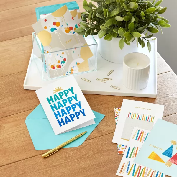 Hallmark Birthday Cards for Kids 12 Cards with Envelopes Refill Pack Card Organizer Box Dinosaur Animals Video Game Birthday Boy Birthday GirlParty Time