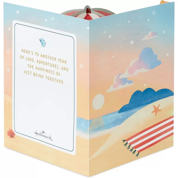 Hallmark Paper Wonder Displayable Pop Up Anniversary Card GoldfishDisplayable Beach Scene