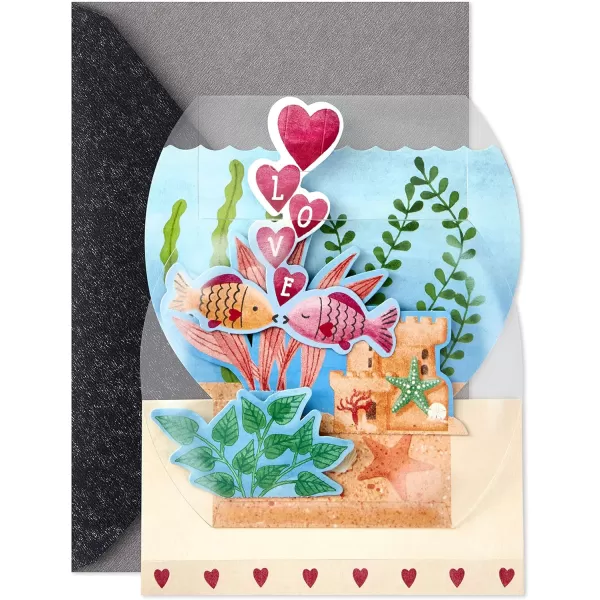 Hallmark Paper Wonder Displayable Pop Up Anniversary Card GoldfishGoldfish