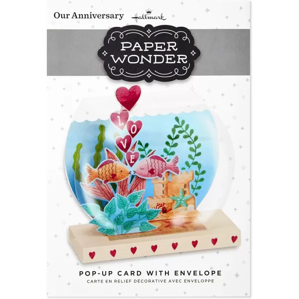 Hallmark Paper Wonder Displayable Pop Up Anniversary Card GoldfishGoldfish