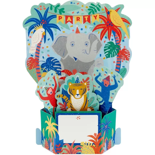 Hallmark Paper Wonder Pack of Pop Up Birthday Cards for Kids Jungle Animals 8 3D Cards and Envelopes